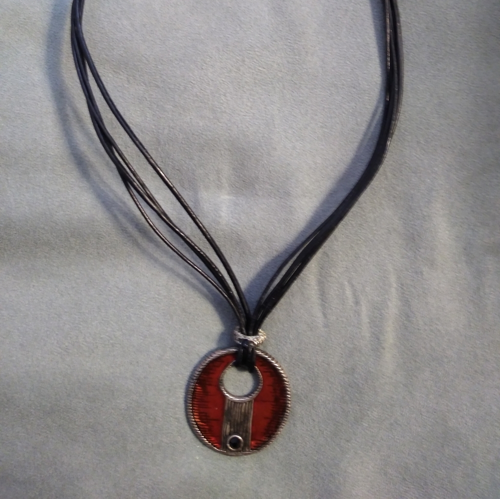 Chico's multi-strand leather necklace